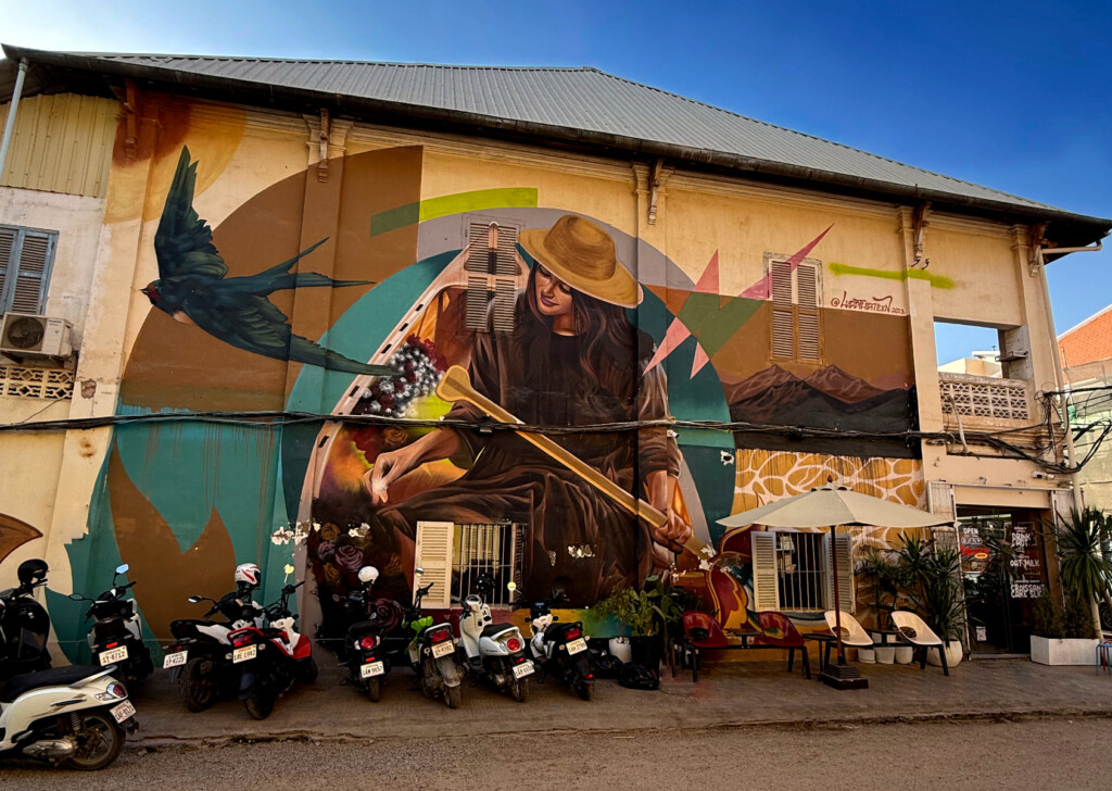 Battambang, Bamboo Train, BBQ Rats, and the Killing Cave 2 living like im dying welcome mural battambang cambodia